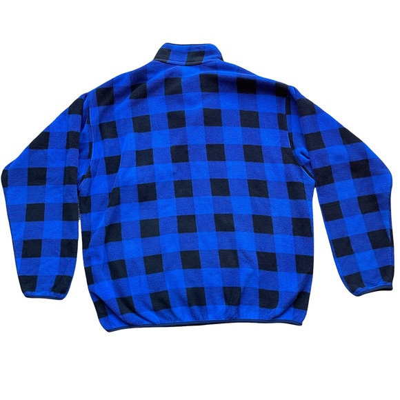 Patagonia Fleece Synchilla Snap-T Pullover Jacket Blue Plaid Checkered XL - Picture 5 of 9